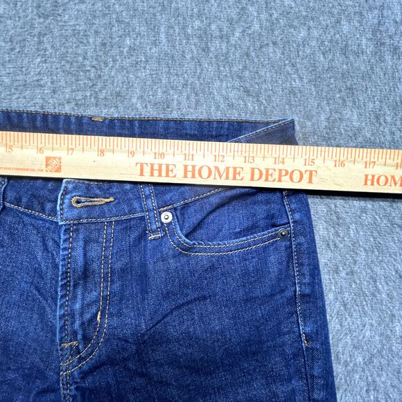 UNIQLO Women’s Straight Jeans Size 25x34-Blue Slim Fit Stretch Denim - Picture 14 of 16